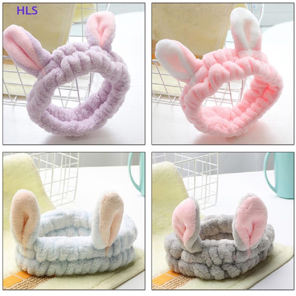 Băng Đô Mềm Mại Co Giãn Trang Điểm / Trang Điểm / Rửa Mặt Hình Nơ In Chữ Đáng Yêu Cho Bé Gái