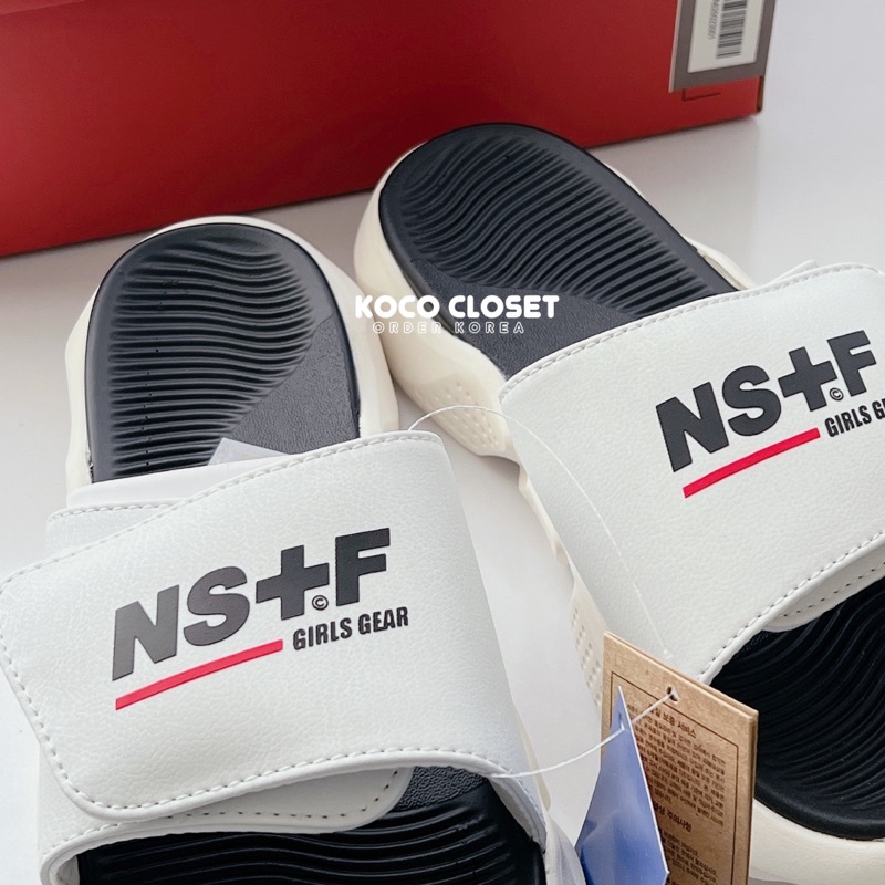 Dép Shoopen quai ngang dán Nasty Kick Màu Trắng