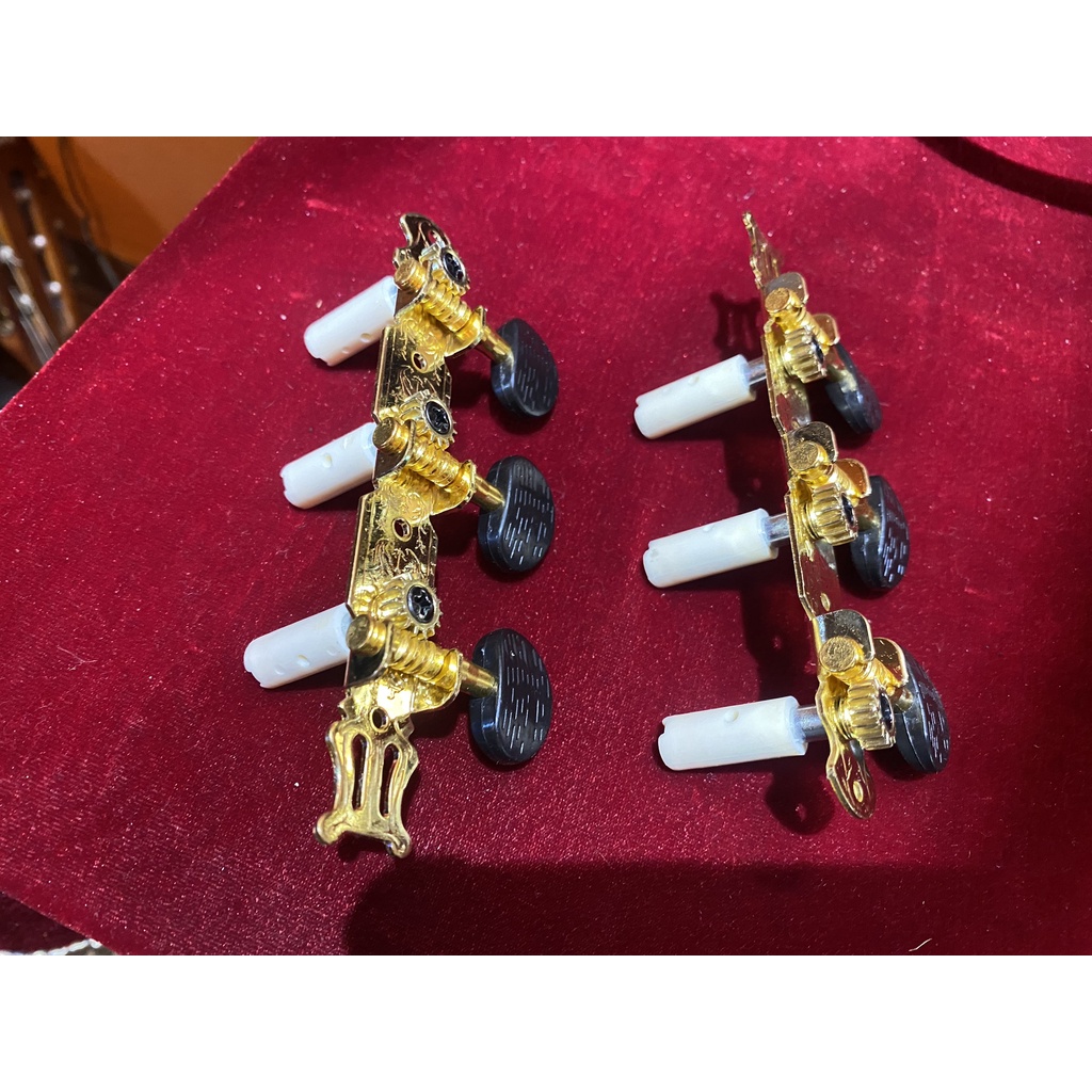 Khóa đàn guitar CLASSIC mạ vàng - khóa inox [đầy đủ ốc vít]
