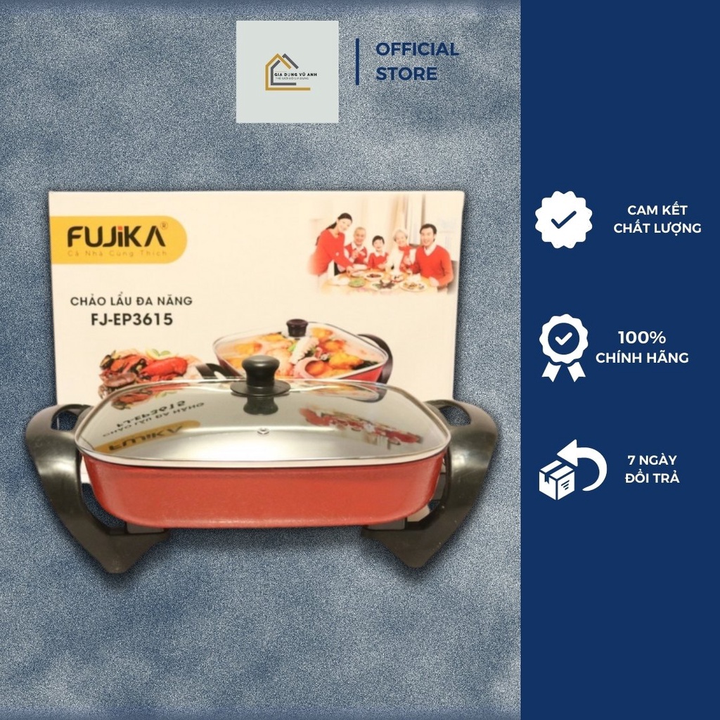 Nồi lẩu , bếp lẩu , chảo lẩu đa năng FUJIKA EP 3615 3l hàng chính hãng công suất lớn 1350W bảo hành 6 tháng