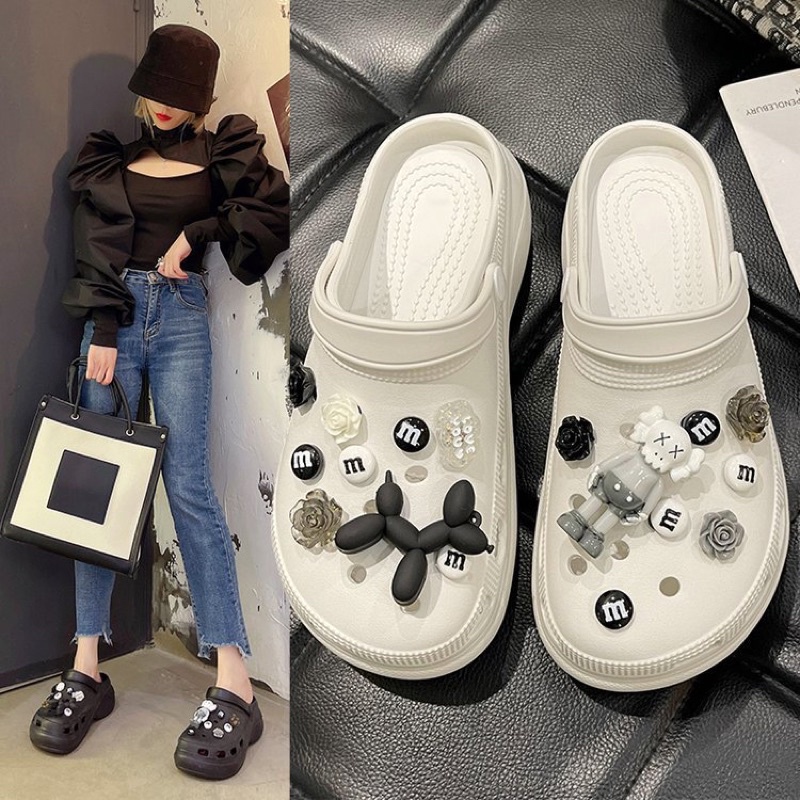 Dép sục croos - dép siêu nhẹ tăng chiều cao thêm 4cm hình dán