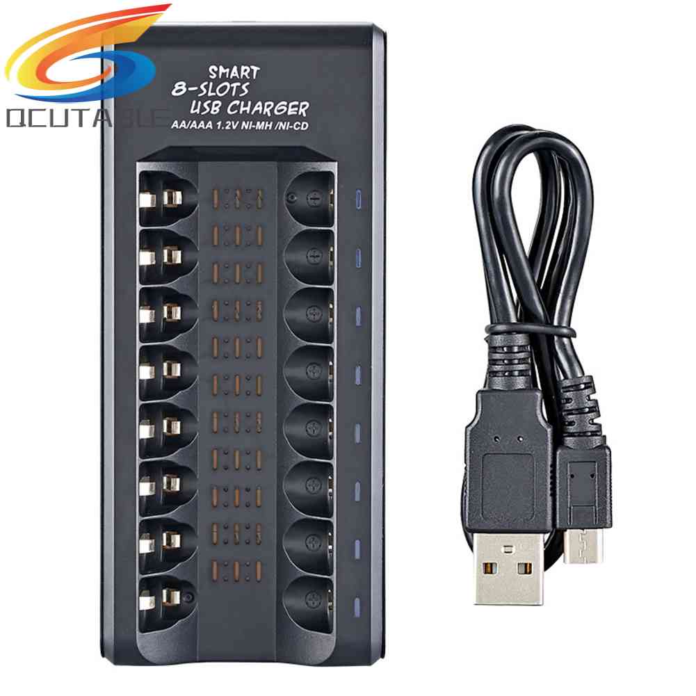 Bộ Sạc Pin AA / AAA Ni-MH / Ni-Cd 8 Khe Cắm USB 1.2V