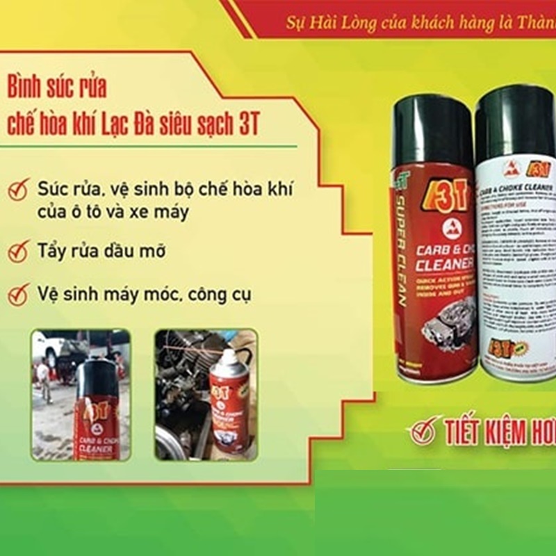 Xịt chế hòa khí ô tô, xúc bình xăng con ô tô, vệ sinh họng ga