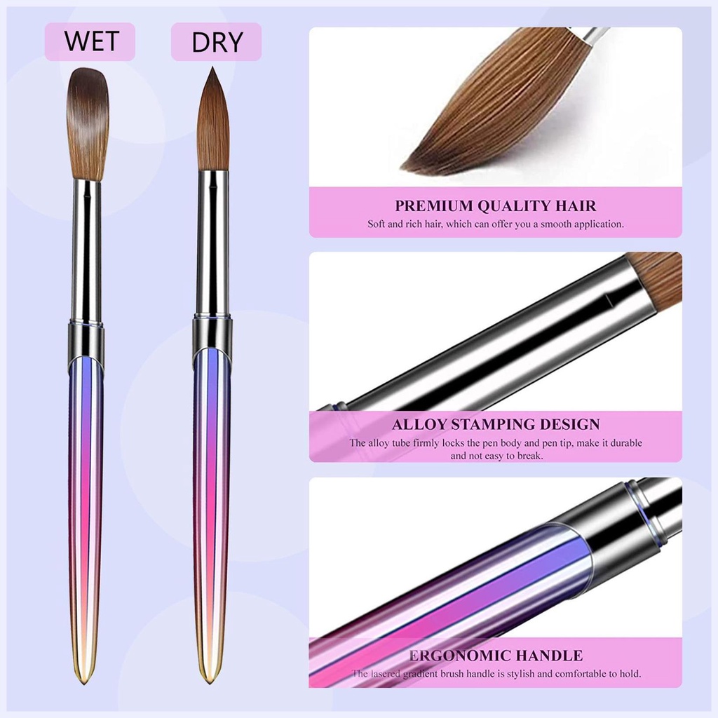Bộ 4 Cọ Vẽ Móng Tay Bằng Kim Loại Và Acrylic Màu Ombre