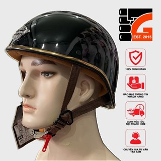 Mũ Bảo Hiểm 1/2 Đầu NAPOLI GANGSTER N120 - Màu Đen bóng Freesize (55 -60CM) - BẢO HÀNH 12 THÁNG