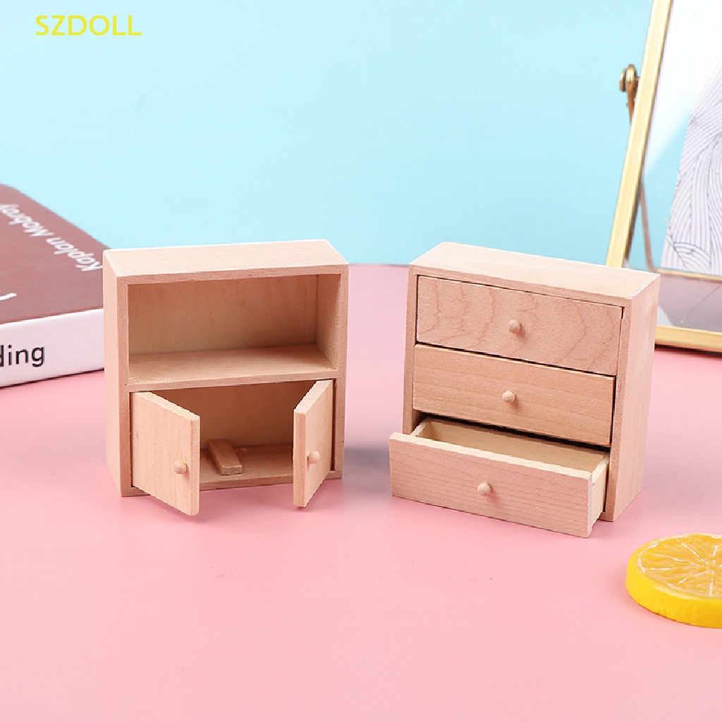 Mô Hình Tủ Trưng Bày Bằng Gỗ Tỉ Lệ 1: 12 Trang Trí Nhà Búp Bê