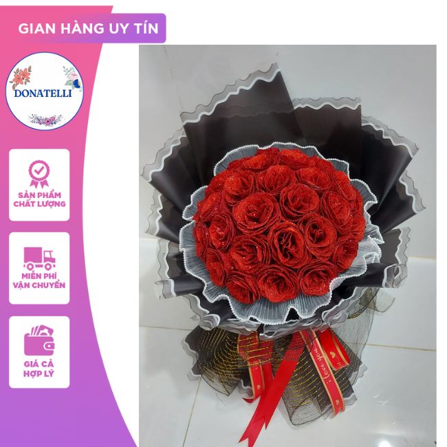 Bó hoa kim tuyến HKT 01 DONA ART , làm quà tặng sinh nhật , khai trương , 8/3 , 14/2 , 20/11, 20/11