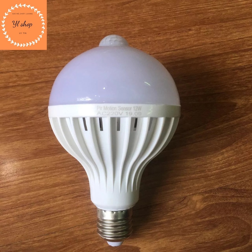 BÓNG ĐÈN LED CẢM BIẾN HỒNG NGOẠI TỰ ĐỘNG SÁNG KHI THẤY NGƯỜI BÓNG 12W CỰC SÁNG CHẤT LIỆU AN TOÀN SIÊU BỀN