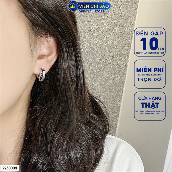 Bông tai Lucky cá tính chất liệu bạc Thái 925 thời trang phụ kiện trang sức nữ Viễn Chí Bảo B000527