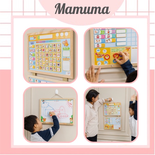 Bảng khen thưởng nam châm Lalala Baby Nhật ký chăm ngoan ngày tháng rèn luyện tính kỷ luật ghi nhận thành tích - Mamuma