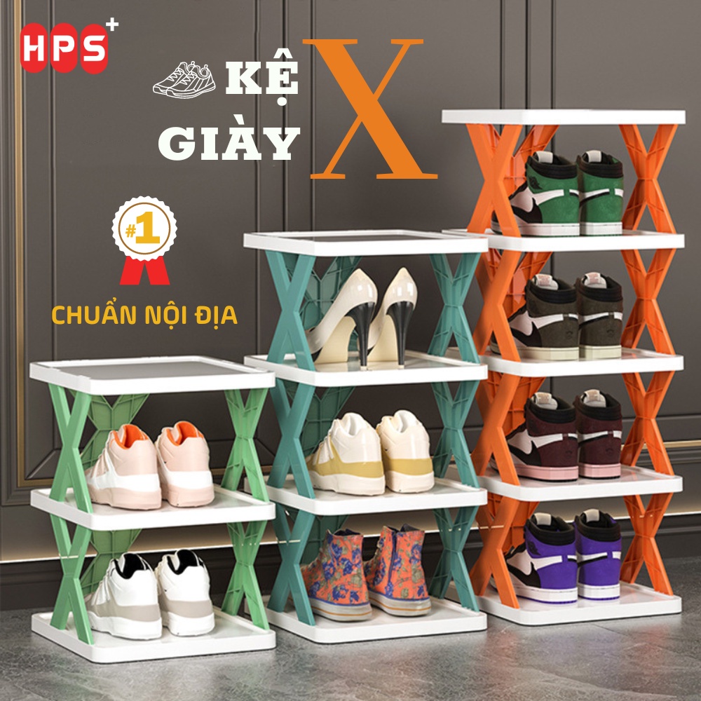 Kệ để giày dép chữ X thông minh có thể tháo lắp gấp gọn, kệ để đồ trang trí đa năng cao cấp