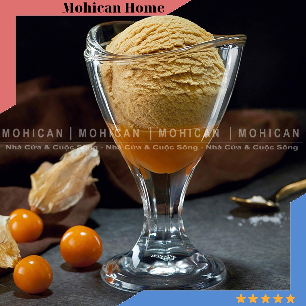 Ly thủy tinh ăn kem Ocean Delight Sundae Cup Size S 165ml nhập khẩu Thái Lan, cốc kiểu sáng bóng, đẹp OCEG-P02617