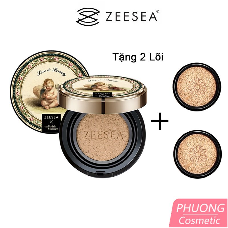 Cushion Kem BB ZEESEA Tự Nhiên Kiểu Anh Quốc Hãng Tặng 2 Lõi