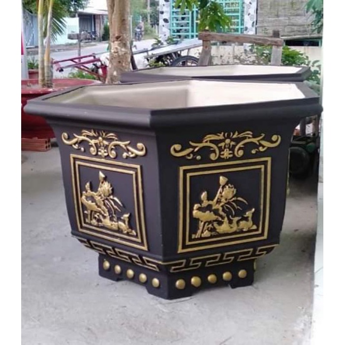 Khuôn đúc chậu cây cảnh nhựa ABS 6 cạnh rộng 60 cao 45 cm