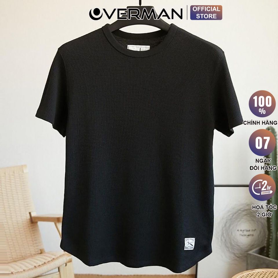 Áo phông nam nữ cộc tay chất liệu cotton xốp thái co dãn 4 chiều cực mát AT05 - OVERMAN