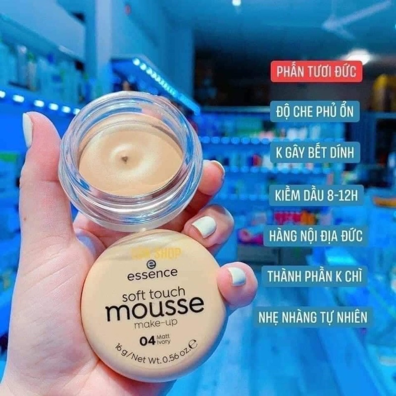 phấn tươi dòng của Đức MOUSSE hũ 16g tone tự nhiên, độ che phủ tốt