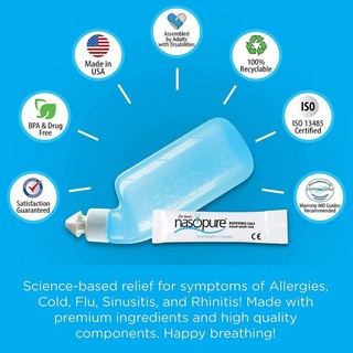 [NASOPURE-MỸ 100%] Muối rửa mũi xoang cao cấp