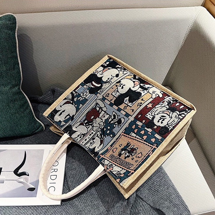 Túi Cói thời trang hình MICKEY, Túi cói đi biển, đi chơi mang phong cách Vintage