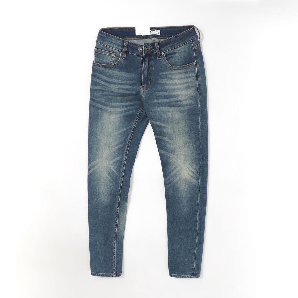 Quần jean nam, quần bò nam cao cấp slimfit DEFOXX xanh wash 221150