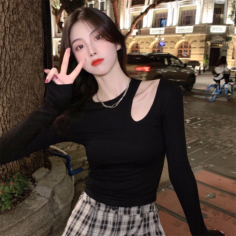 IELGY  IELGY Áo Thun Cổ Tròn Màu Trơn Thời Trang Dành Cho Nữ