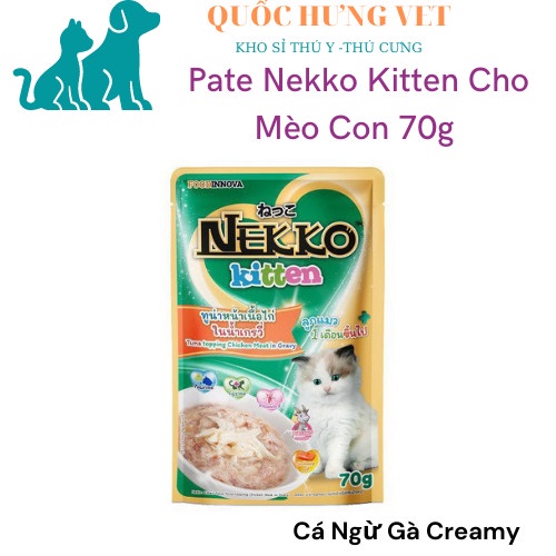 Nekko Kitten Creamy và Gravy - Thức ăn ướt cho mèo con gồm 8 vị 70G - QUỐC HƯNG VIỆT - 7050/3669
