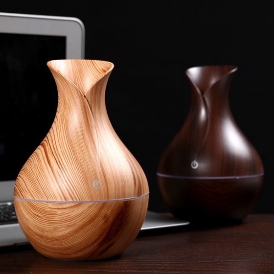 Máy Xông Tinh Dầu - Đèn Xông Tinh Dầu Vân Gỗ Dài Cao Cấp Phun Sương