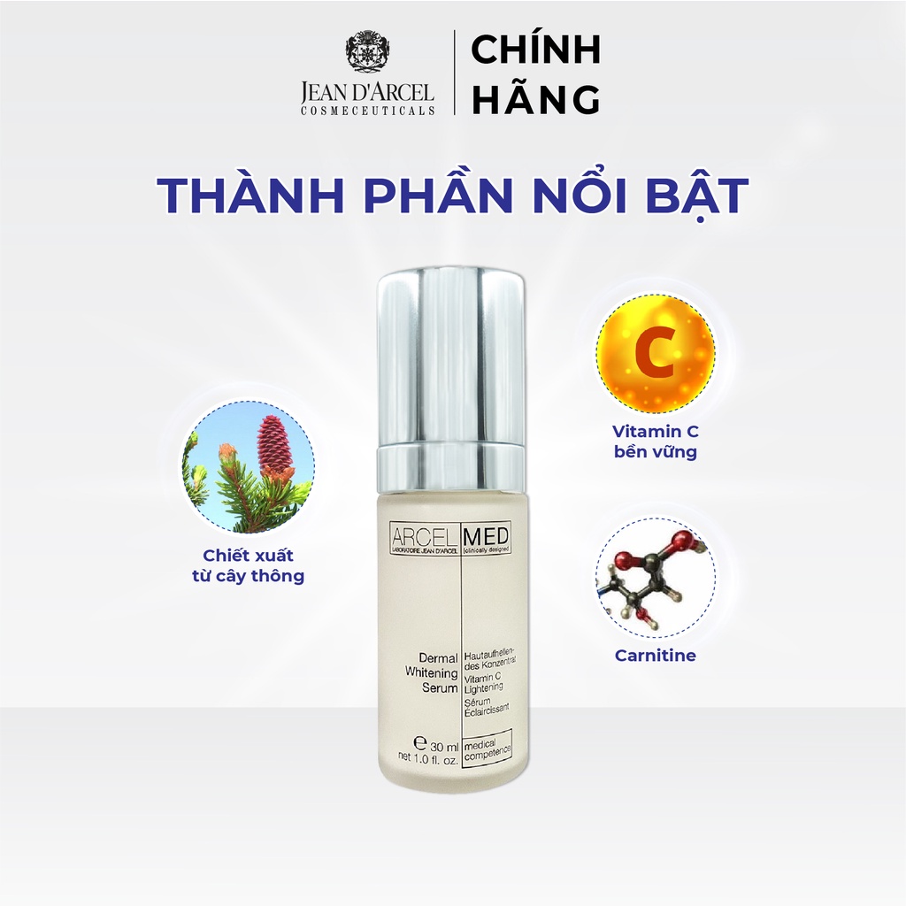J106 Tinh chất làm mờ vết nám, hỗ trợ làm trắng da Arcelmed - Dermal Whitening Serum 30ml - Jean d'Arcel