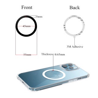 Set 2 Miếng Dán Sạc Điện Thoại Không Dây Mini Bằng Kim Loại Hít Nam Châm Cho iphone 14 13 Pro Max 12