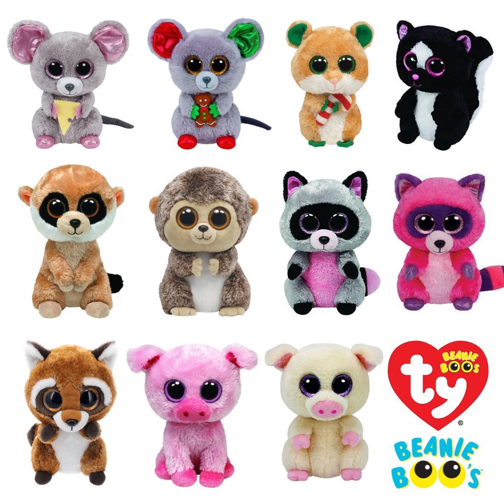 ST 12-Big-Eyed ty Doll Size 6 Inch-Pig Chuột Sóc