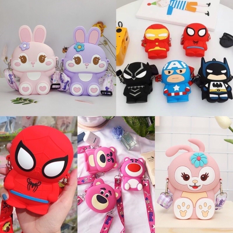 [GIFT] TÚI ĐEO CHÉO SILICON MINI HÌNH DỄ THƯƠNG CHO BÉ