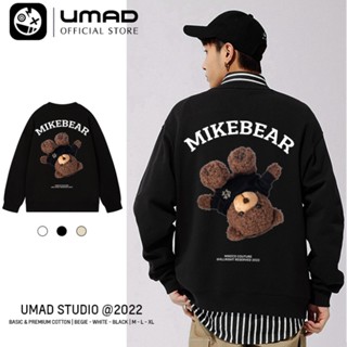 Áo sweater UMAD nỉ tay dài form rộng local brand Unisex nam nữ cho mùa thu đông, hoodie không nón mẫu BST GẤU