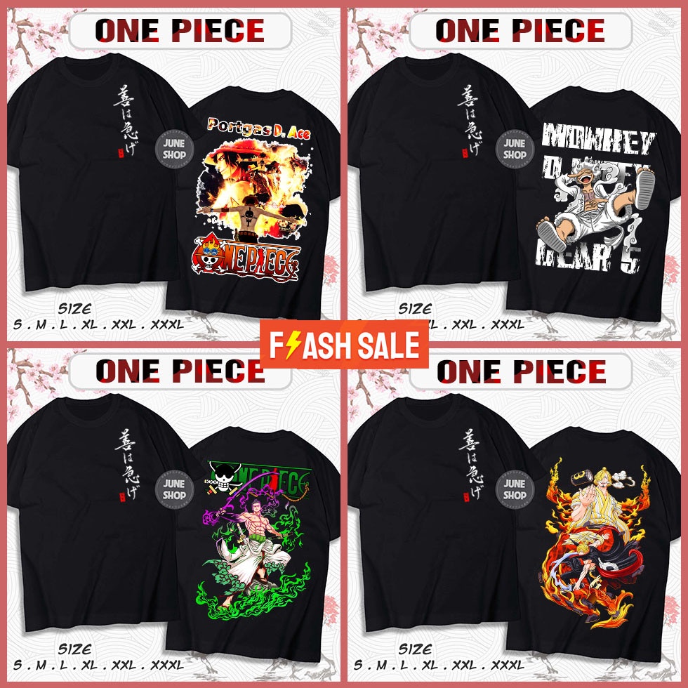 Áo One Piece mẫu mới, Áo Anime in hình Luffy Gear 5, Zoro, D.Ace, Sanji cực ngầu, chất cotton 4 chiều