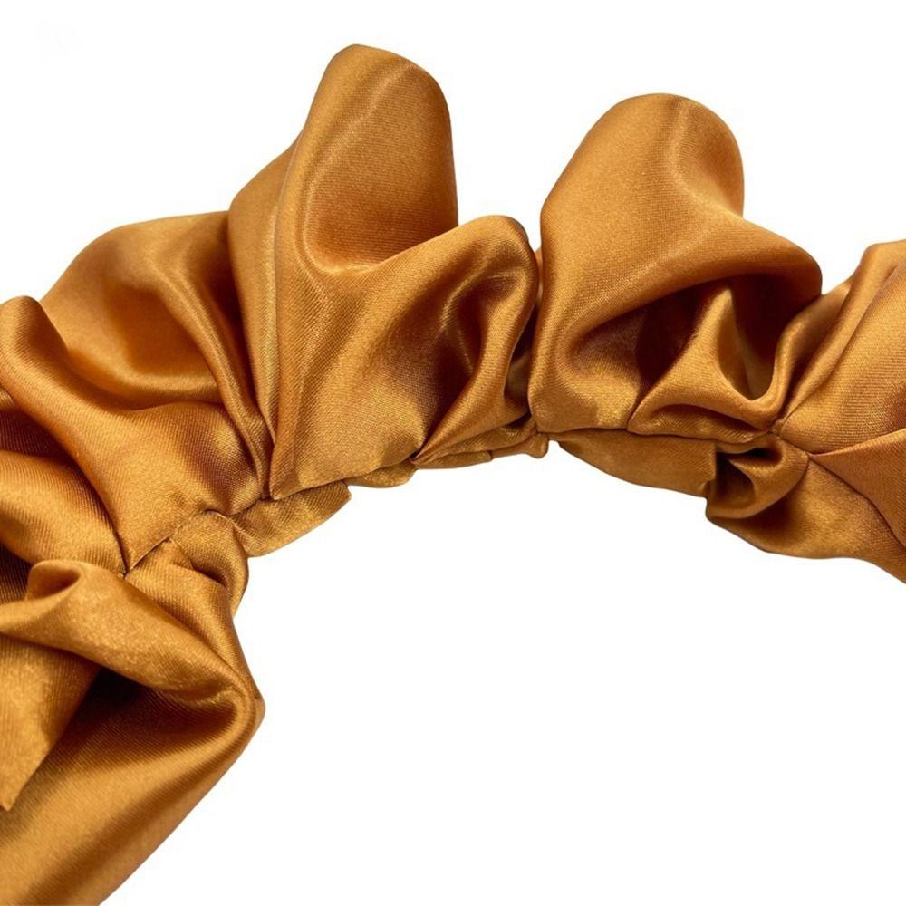 ANEMONE Băng đô cài tóc rửa mặt Satin Co Giãn Màu Sắc Trơn Phong Cách Hàn Quốc Cho Nữ