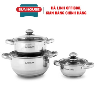 Bộ nồi inox 3 đáy Sunhouse SH334