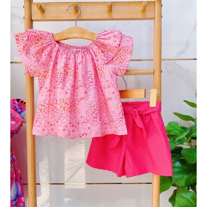 Bộ bé gái tay xòe mùa hè dễ thương từ 13kg đến 33kg mẫu A01