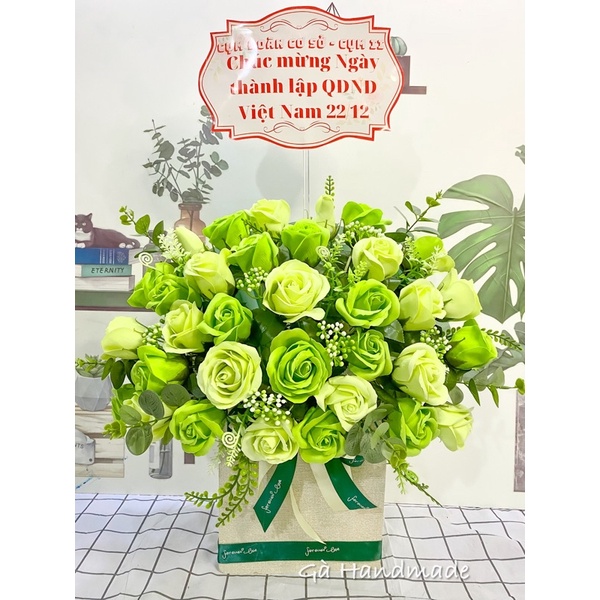 Lẵng hoa sáp thơm chúc mừng sinh nhật, ngày 22/12, 20/10,20/11, 8/3 khai trương, kỷ niệm, tri ân... shop hoa Gà handmade