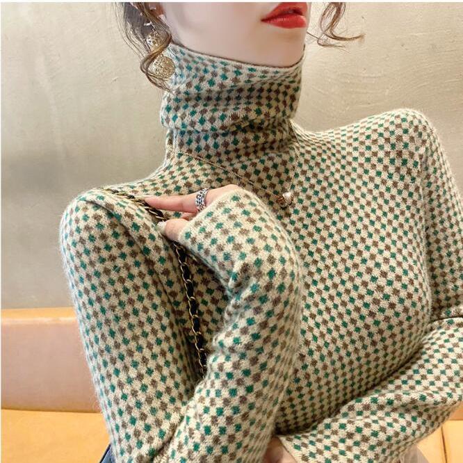 Áo Thun Nữ Dài Tay Cổ Cao Thời Trang Hàn