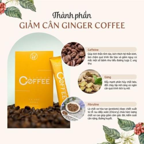 Cà Phê Gừng Giảm Cân - Ginger Coffee Chính Hãng, Giá Gốc, 1 Hộp 20 gói Siêu Giảm Mỡ