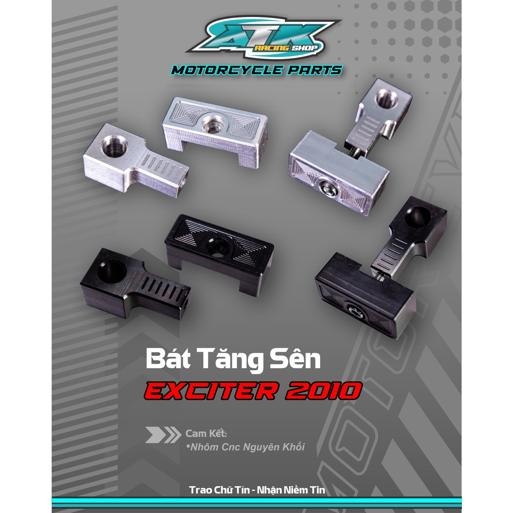 Bát tăng sên âm dành cho xe Exciter 2010 nhôm cnc nguyên khối gia công sáng bóng giá 1cặp
