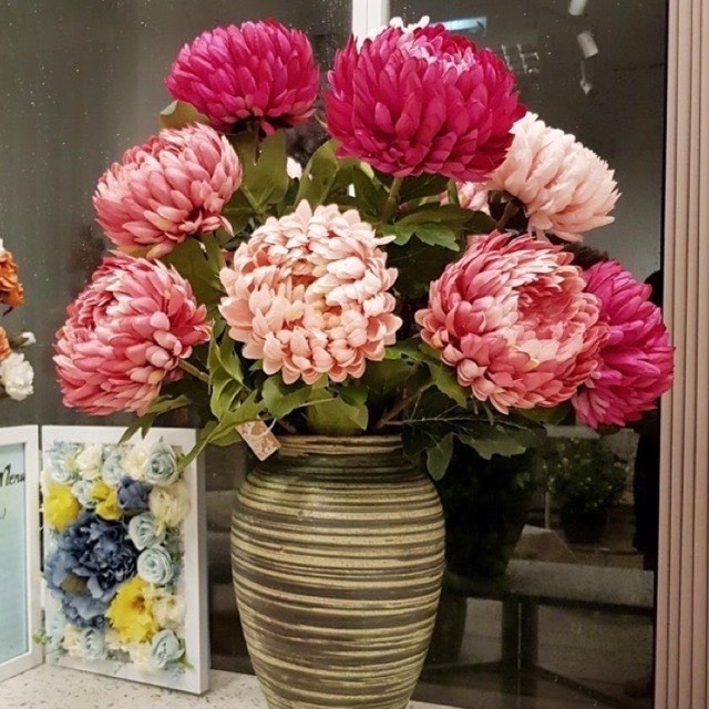 Hoa Cúc Mẫu Đơn Đại Lụa Nhiều Màu ,Bông Khô Hoa Giả Decor Trang Trí Trong Nhà, Phòng Khách