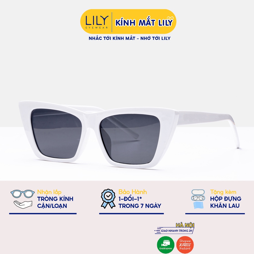 Kính mát nữ Lilyeyewear mắt mèo to thời trang phong cách BST Hè 2021 3908
