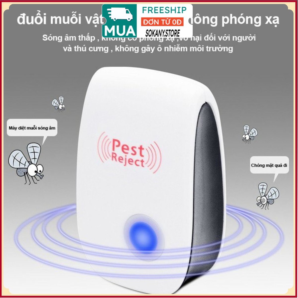 Thiết Bị Đuổi Côn Trùng Pest Reject 🍒SOKANY.STORE🍒 Máy Đuổi Chuột, Gián, Muỗi, Ruồi Kiến Mối Thông Minh Hàng Chính Hãng