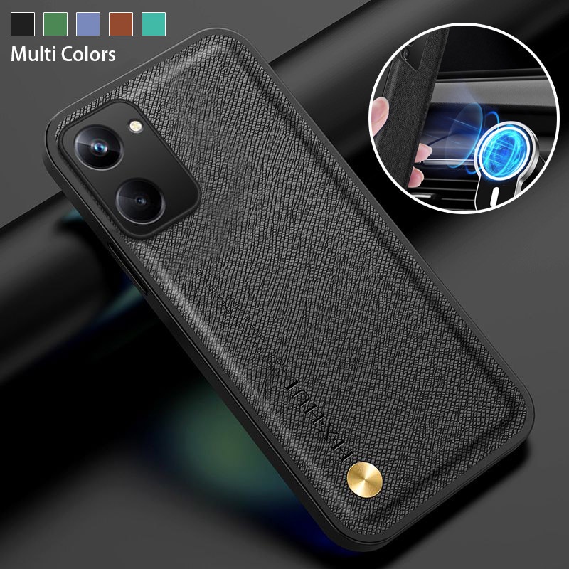Ví Da Cao Cấp Kiểu Dáng Sang Trọng ⭐ Ốp Điện Thoại Mềm Chống Sốc Có Giá Đỡ Hút Camera Họa Tiết Chữ Thập Cho Real me Realme 10 Pro Plus 4G 5G 2022