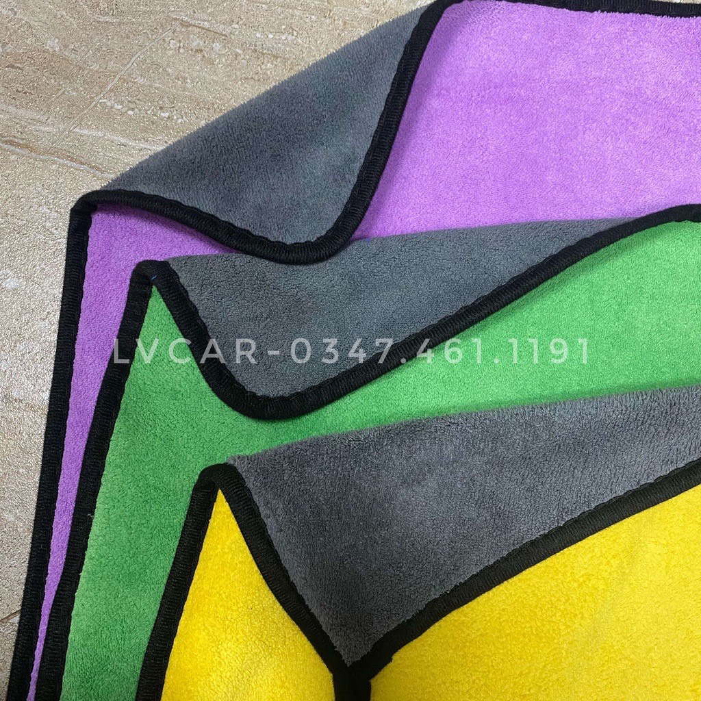 Khăn microfiber size 30x30cm thấm hút nước siêu tốt.Khăn 2 mặt lau rửa ô tô, xe máy, sử dụng trong gia đình