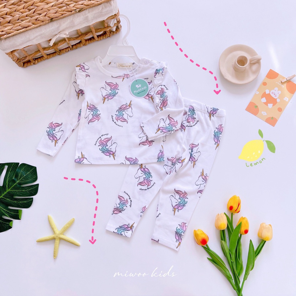( Bảng 1) Bộ dài tay Miwoo kids cho bé gái.