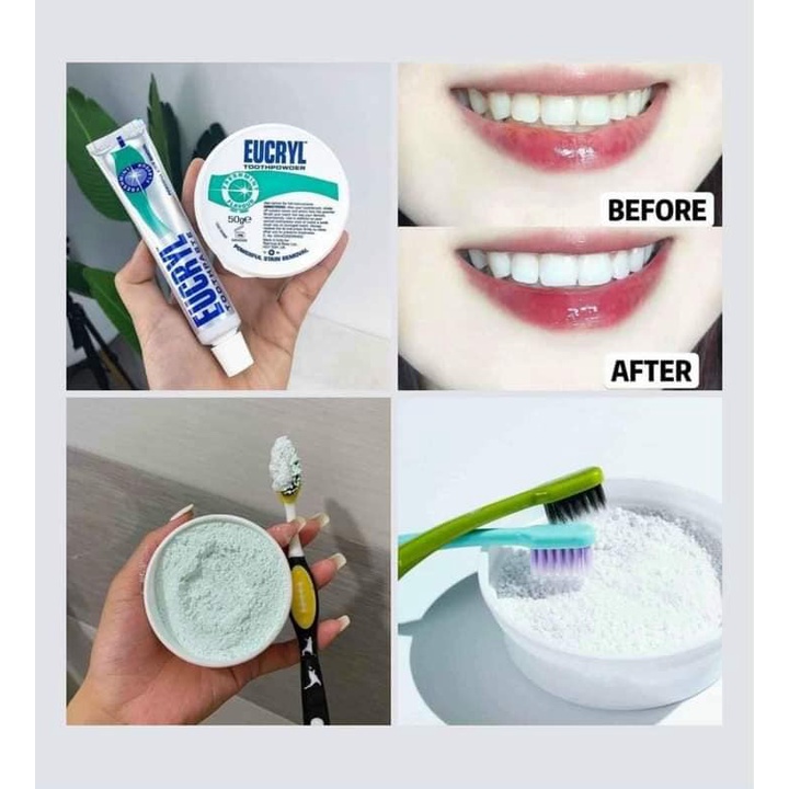 Combo Kem Đánh Răng Và Bột Trắng Răng ANH EUCRYL