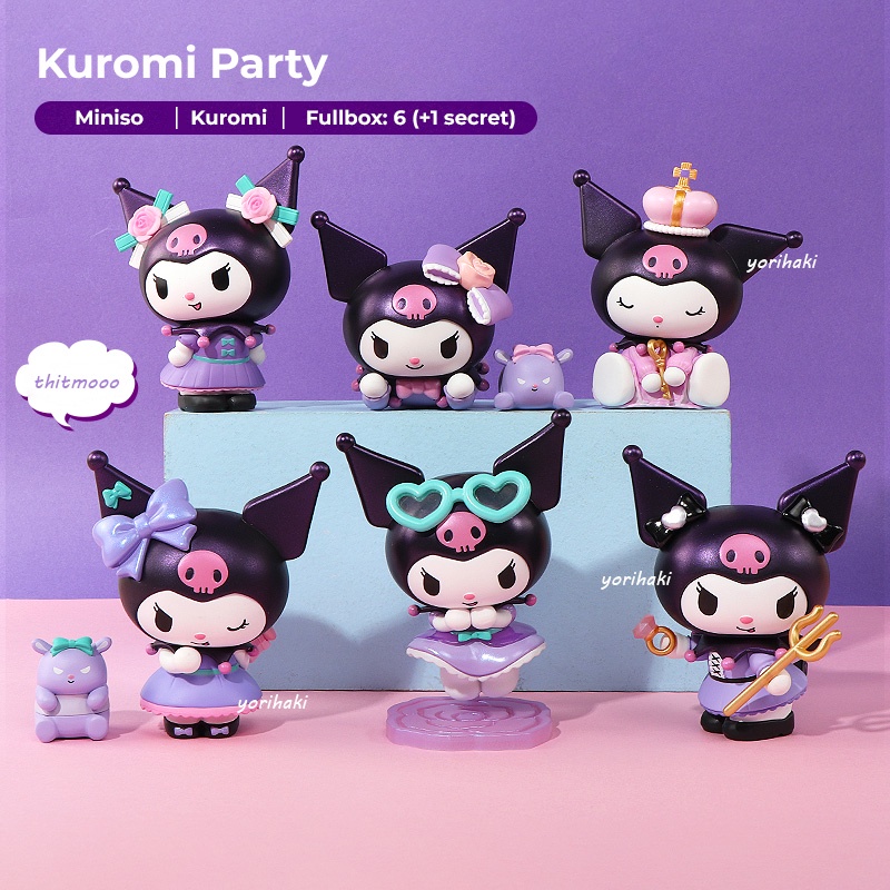 Blindbox Kuromi Party - Mô hình trang trí dễ thương (Hộp lẻ random)