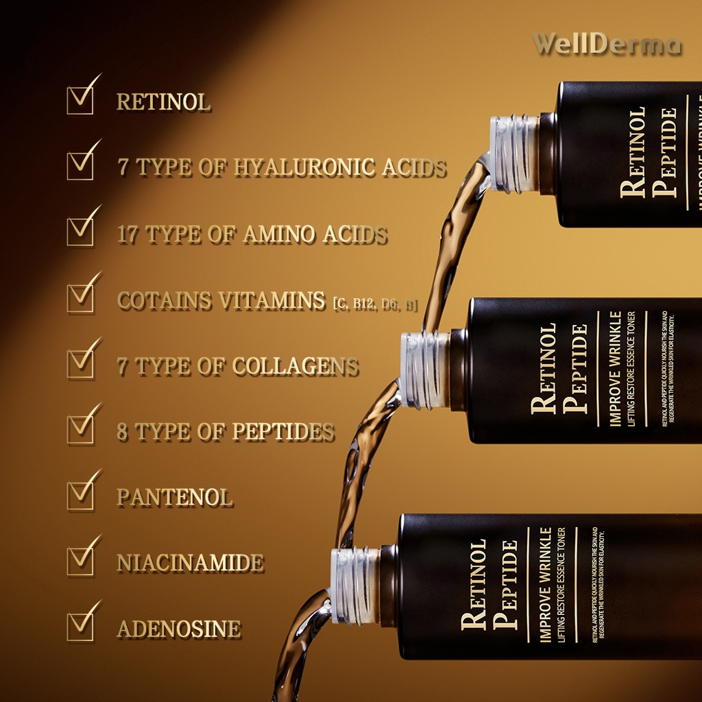 Toner nâng cơ mặt WELLDERMA Retinol Peptide