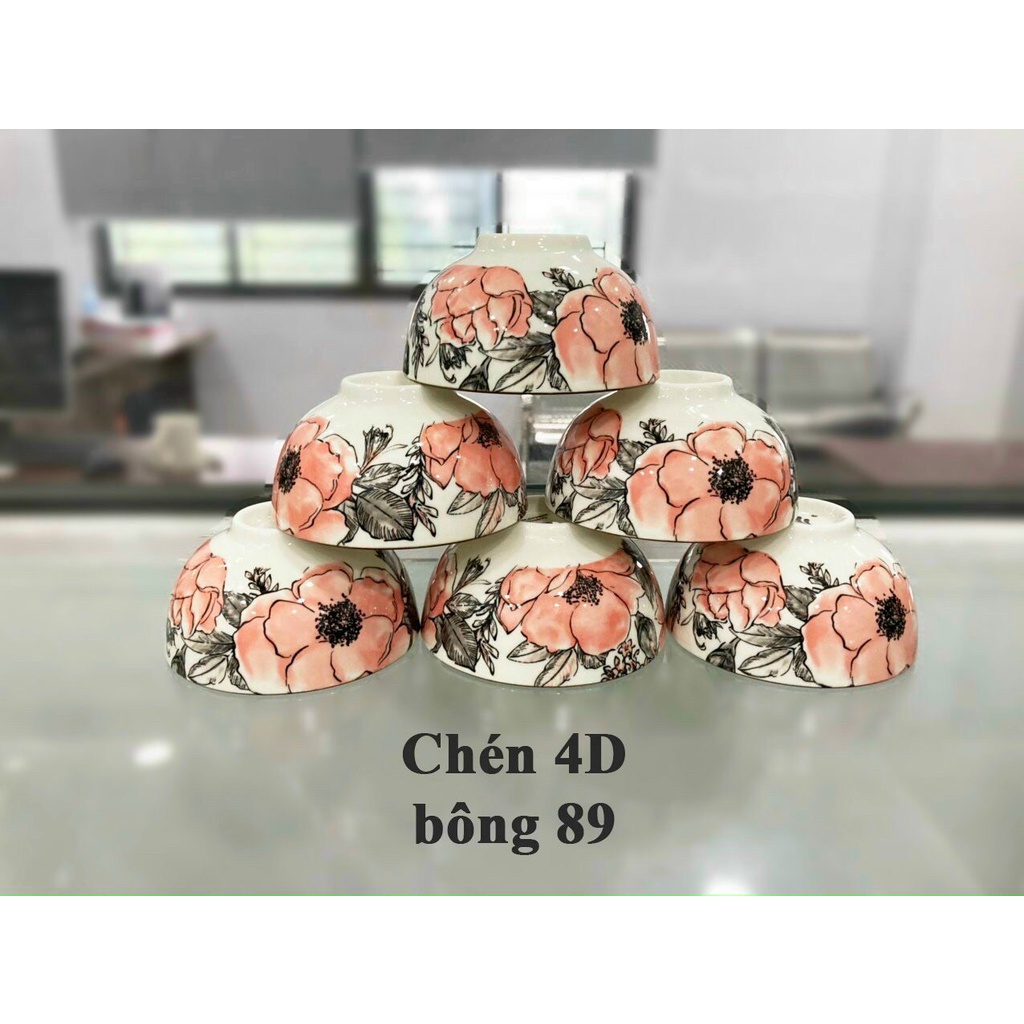 Bộ 10 chén bát sứ tráng mem ăn cơm cao cấp dày dặn