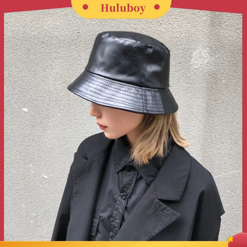 Mũ xô da giả màu trơn thời trang cho nữ